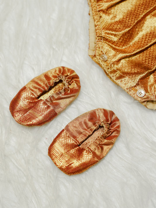 Classic Gold Newborn Girl Romper