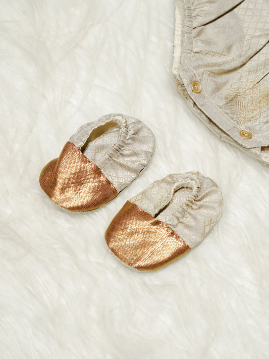 Ivory & Rose Gold Newborn Girl Romper