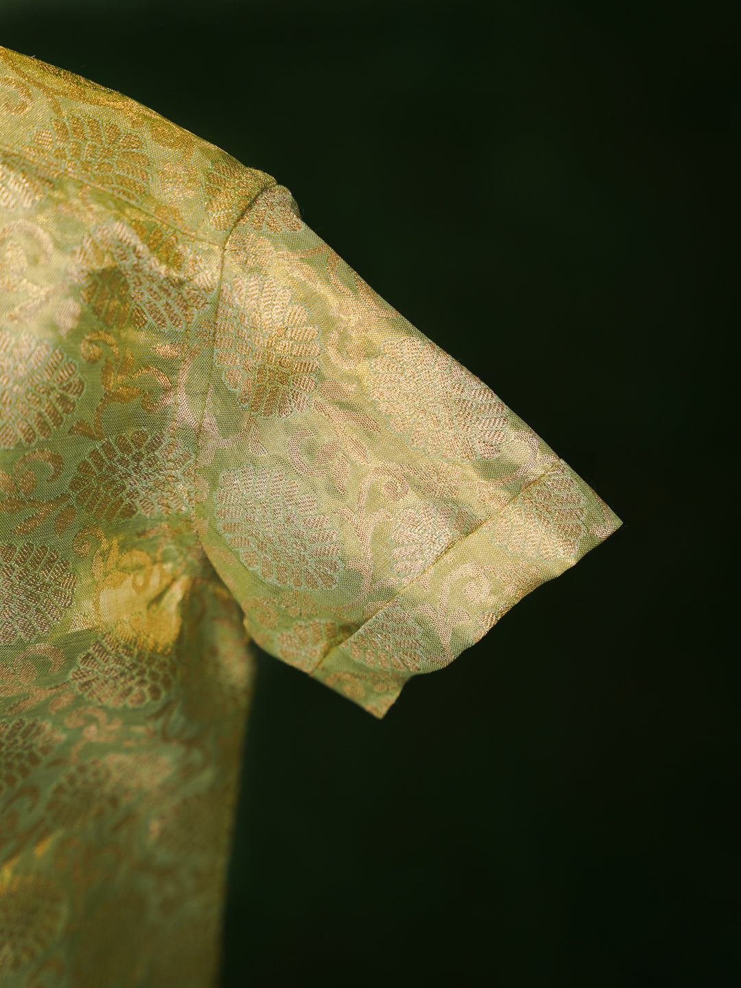 Pastel Green Kanchipuram Silk Shirt & Dhoti Set