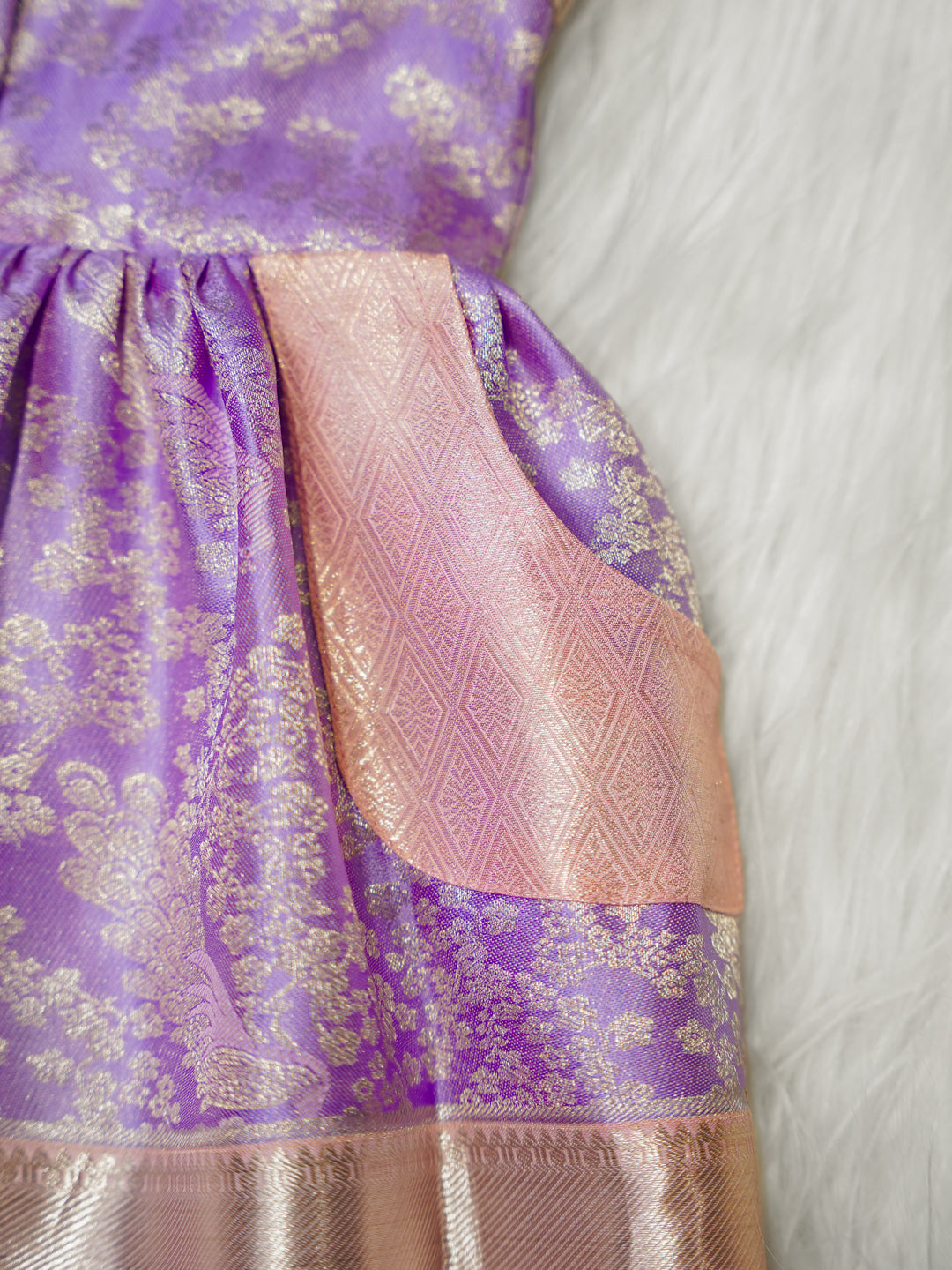Lavender Blossom Kanchipuram Silk Frock