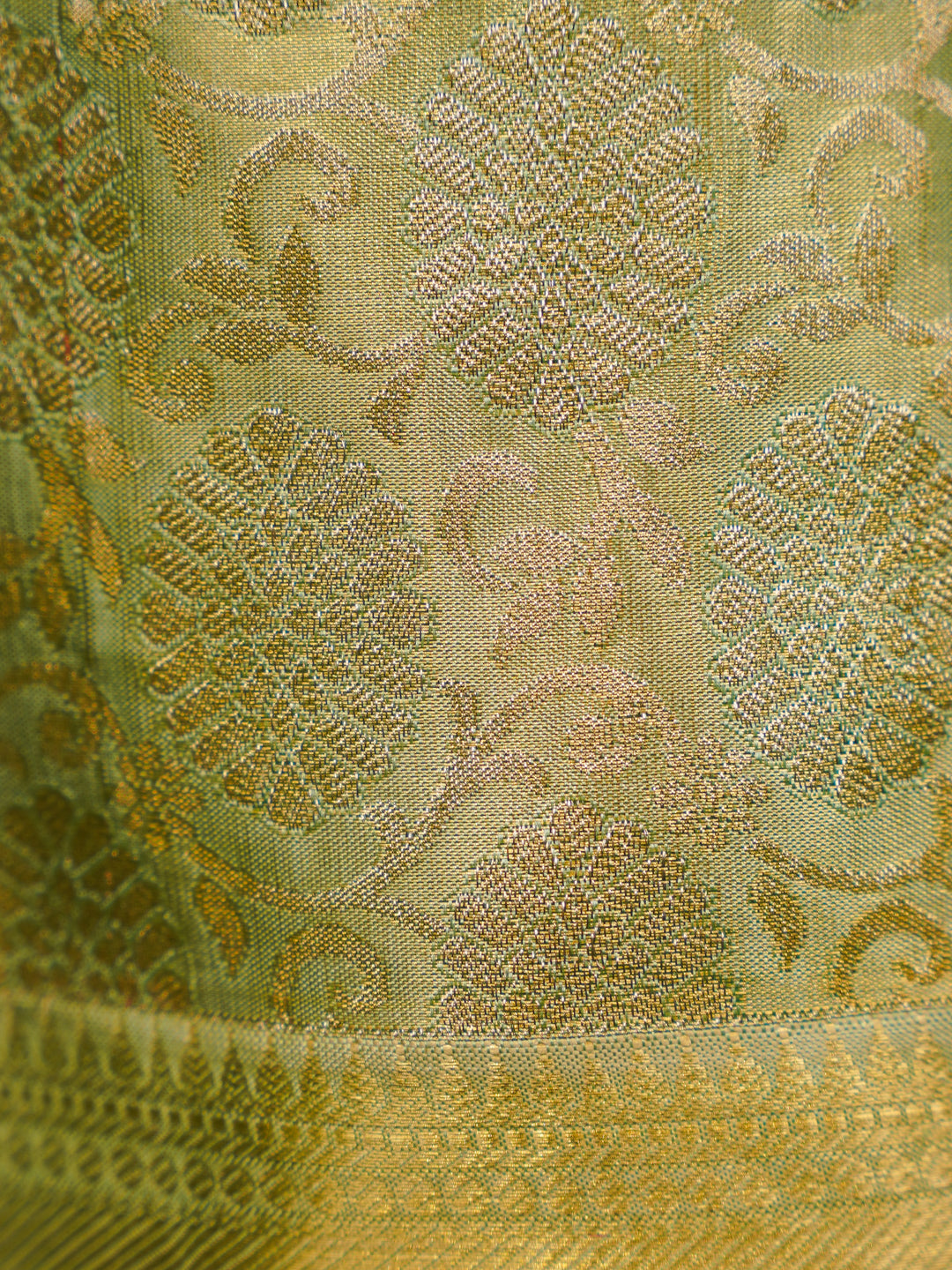 Pastel Green Kanchipuram Silk Shirt & Dhoti Set