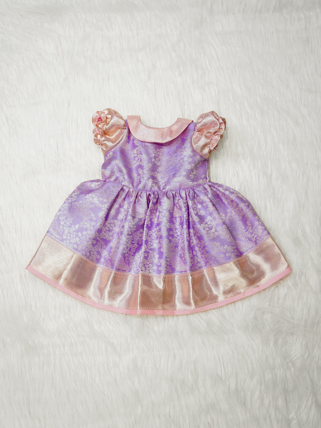 Lavender Blossom Kanchipuram Silk Frock