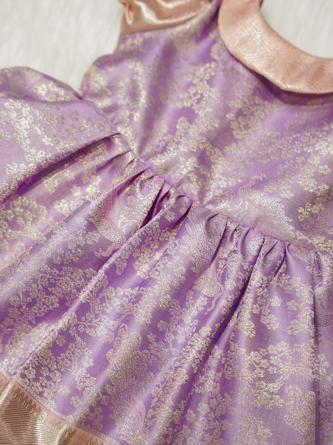 Lavender Blossom Kanchipuram Silk Frock