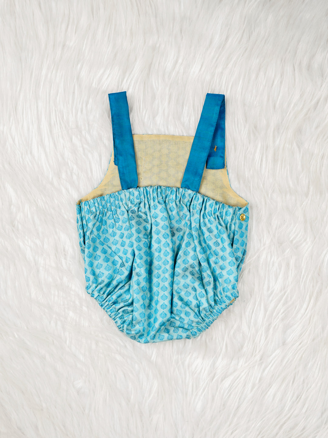 Krishna Kutty Sky Blue Silk Romper Set