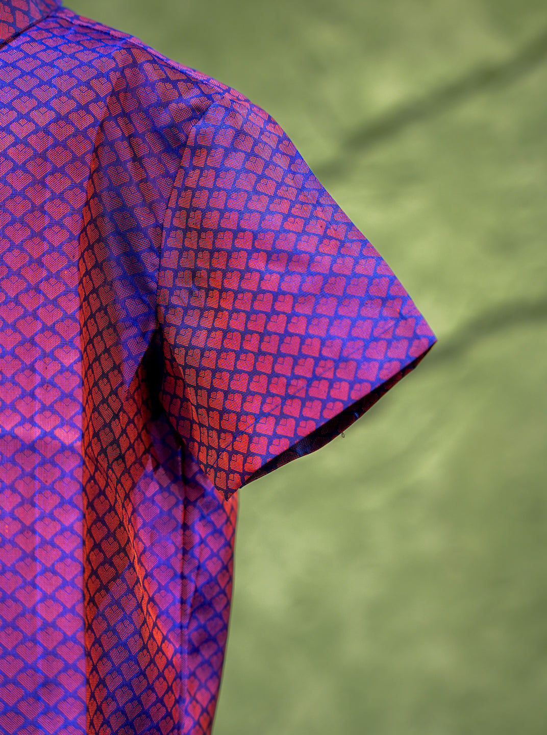 Purple & Blue Kids Vesti & Shirt Set — Pure Kanchipuram Silk