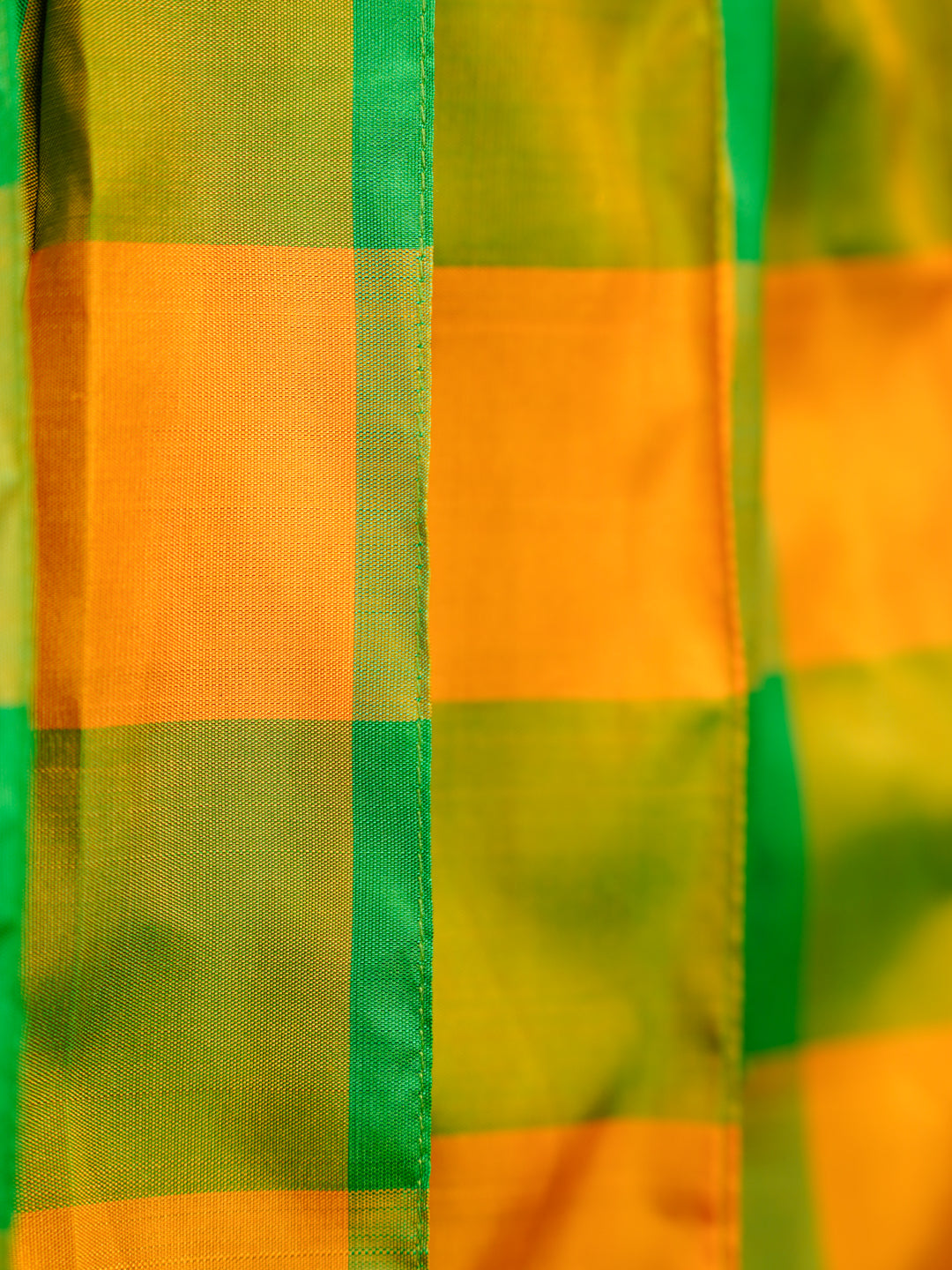 Vibrant Checks Kanchipuram Silk Pattu Pavadai with Designer Drape