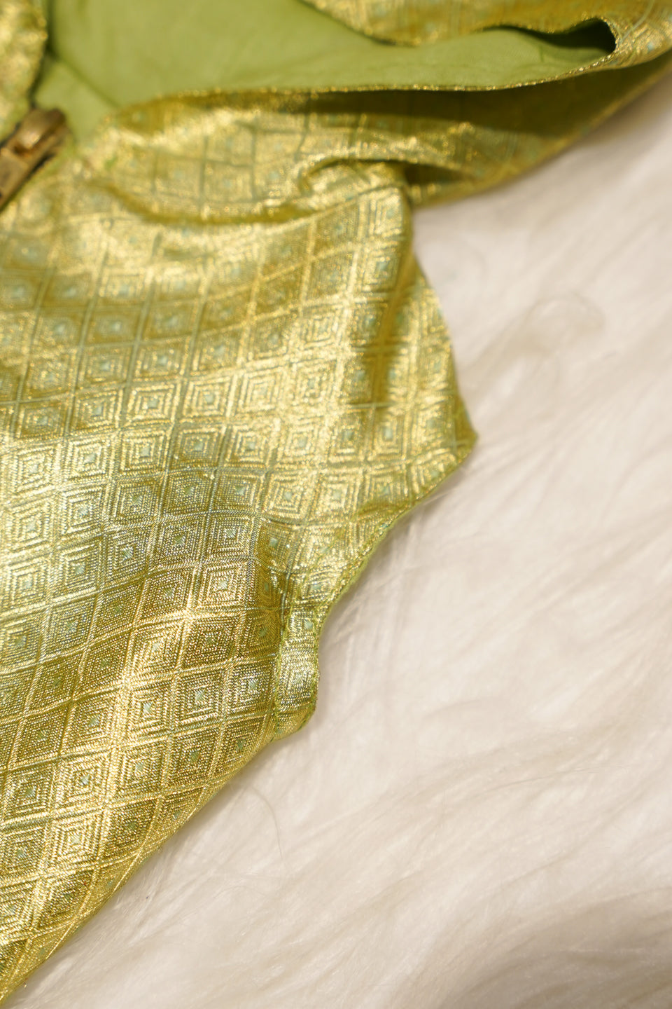 Lime Green Newborn Unisex Hooded Jacket with Woven Design