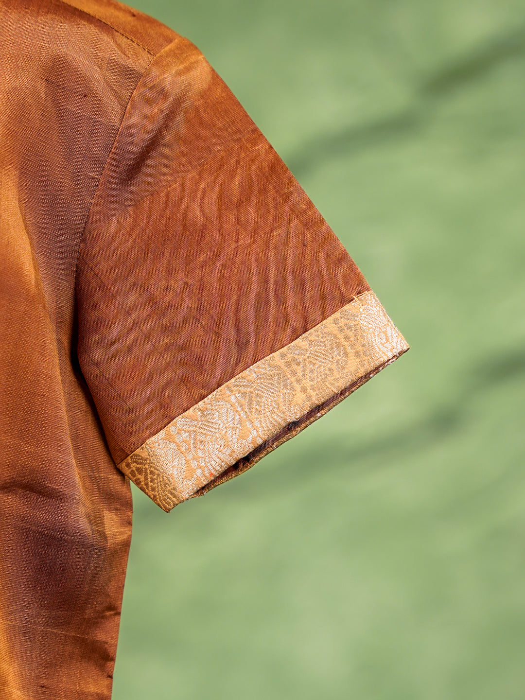 Gold & Copper Kids Vesti & Shirt Set — Pure Kanchipuram Silk