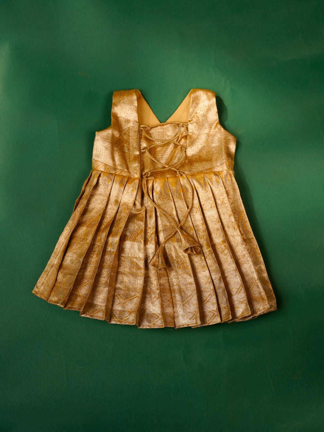 Golden Glow – Silk Gown for Newborn Girls