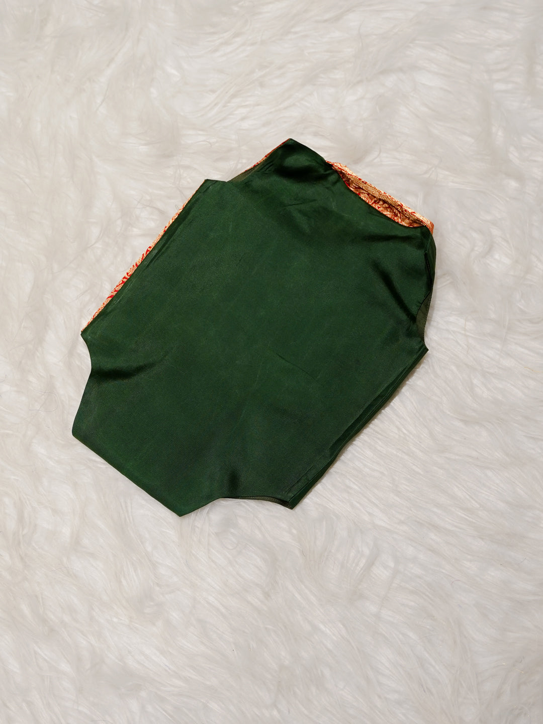 Green Red Boy Romper with Zari Panel