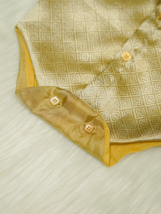 Gold Geometric Baby Boy Romper