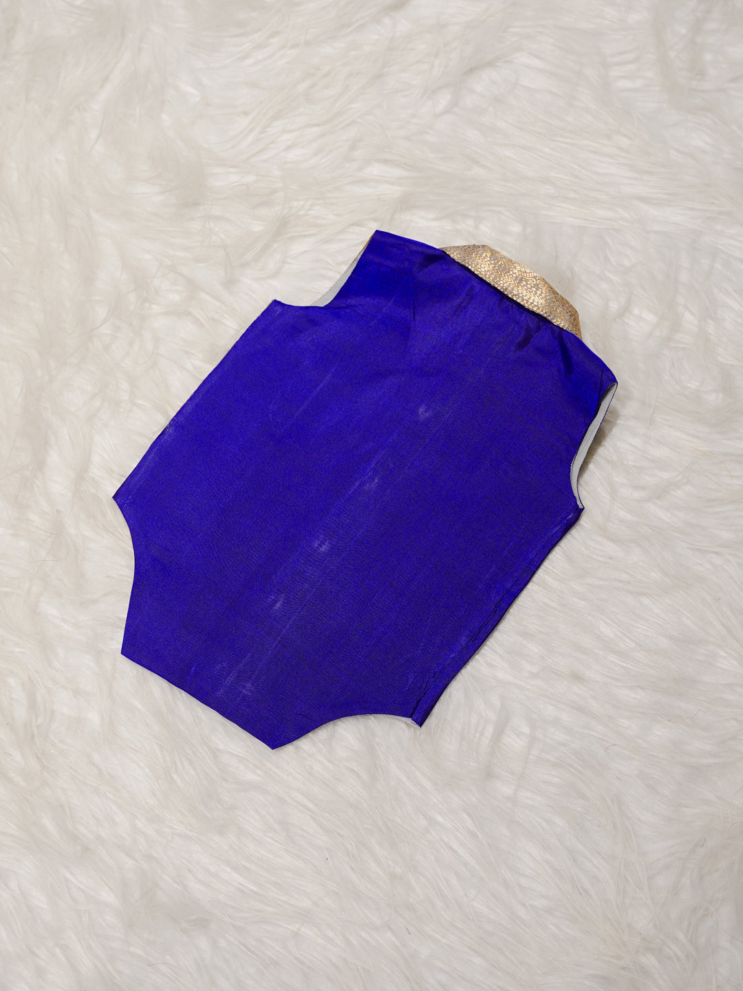 Blue Gold Boy Romper with Contrast Panel