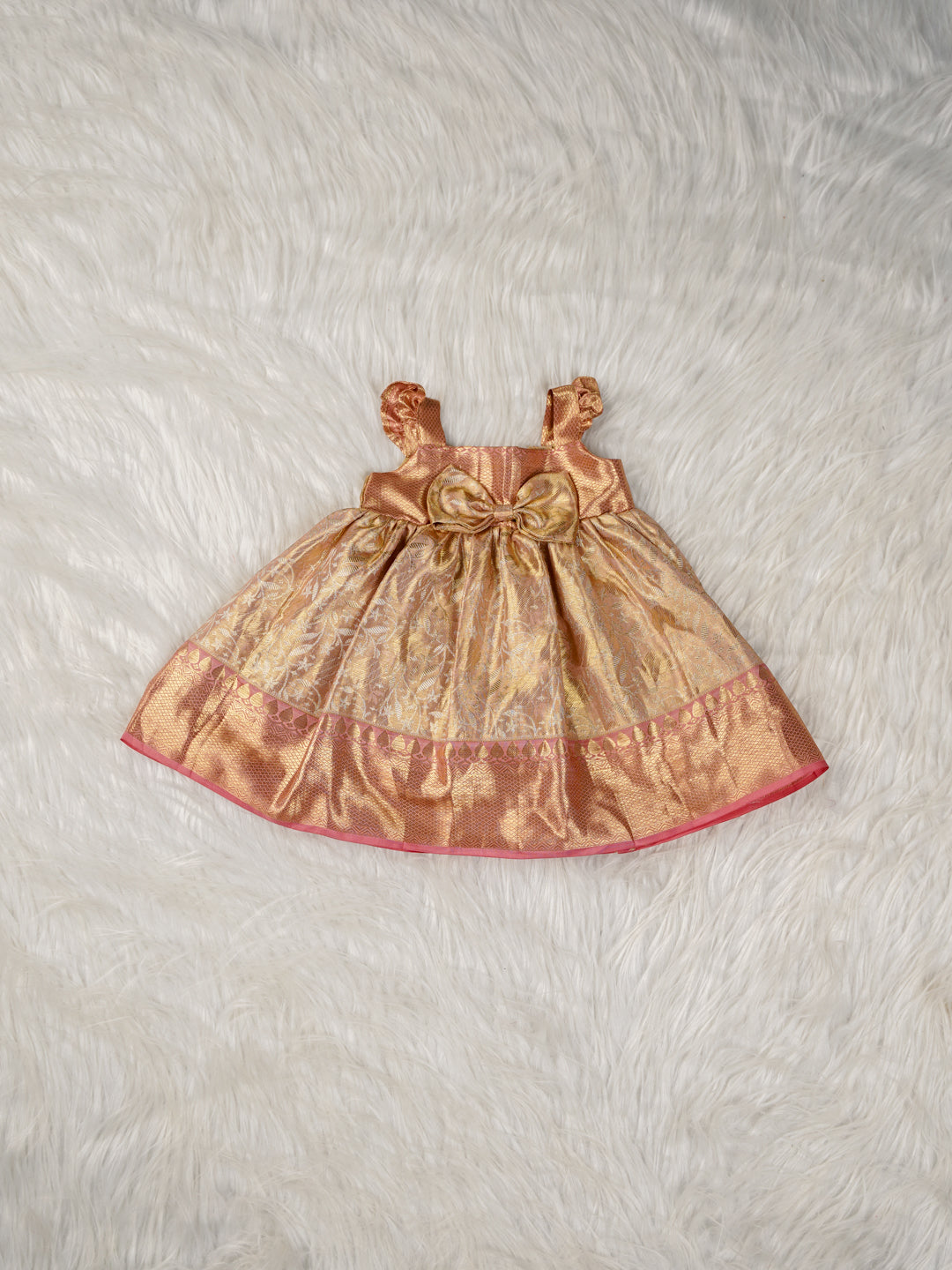 Royal Rose Gold Brocade Gown Set