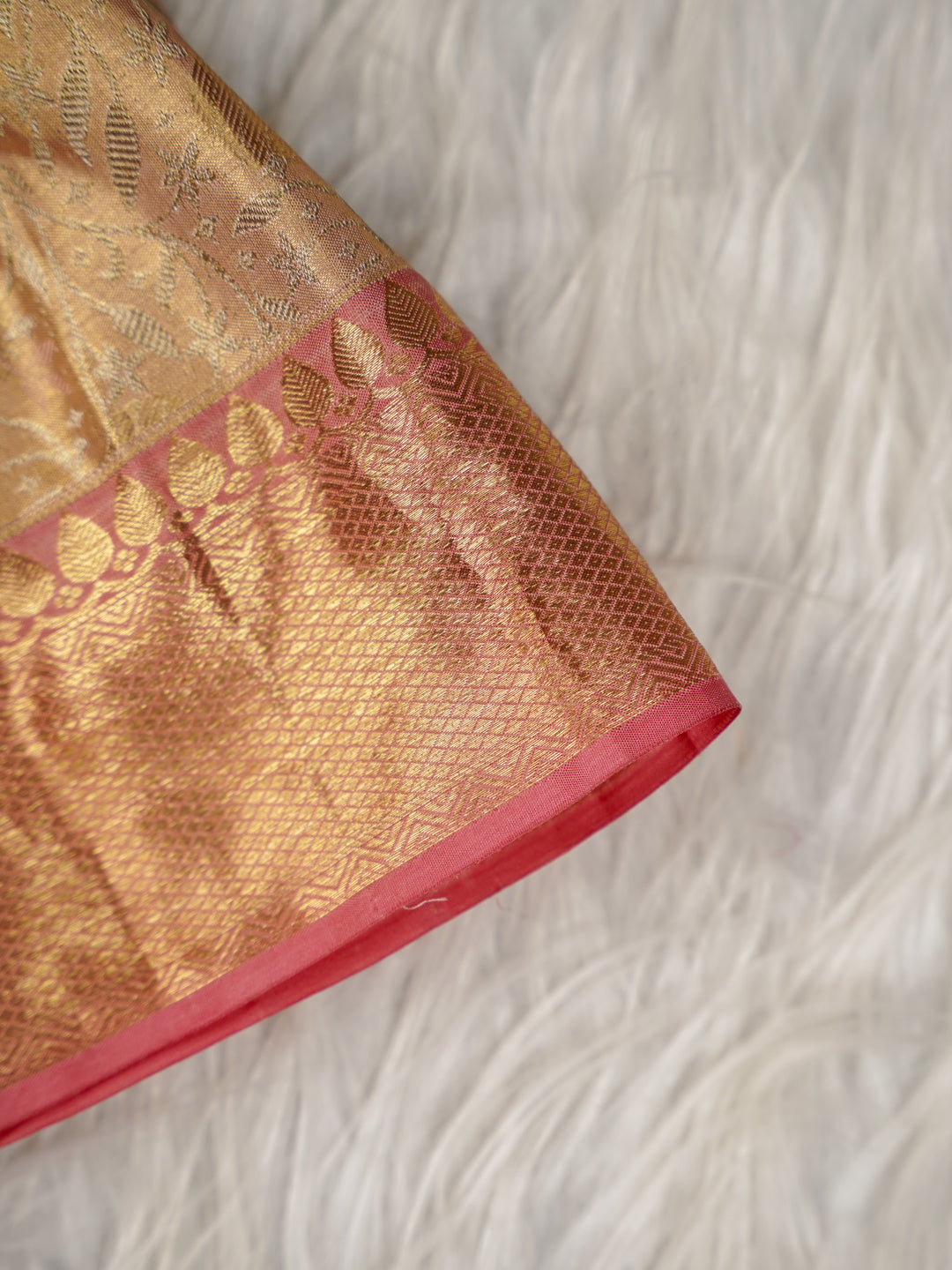 Royal Rose Gold Brocade Gown Set