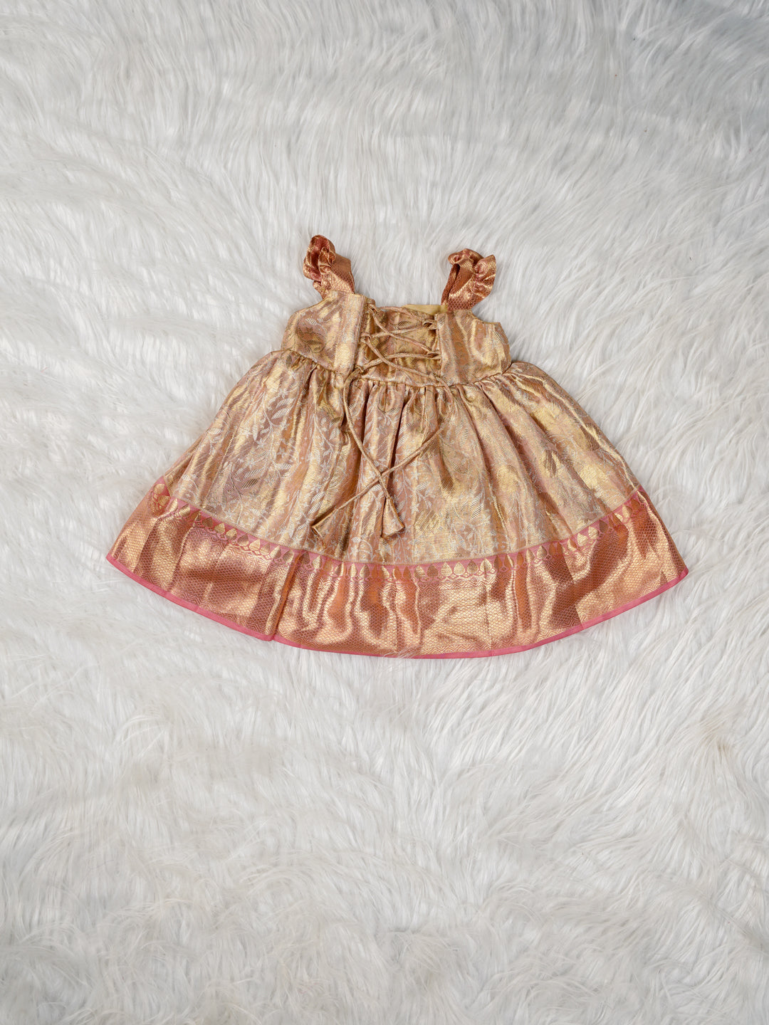 Royal Rose Gold Brocade Gown Set