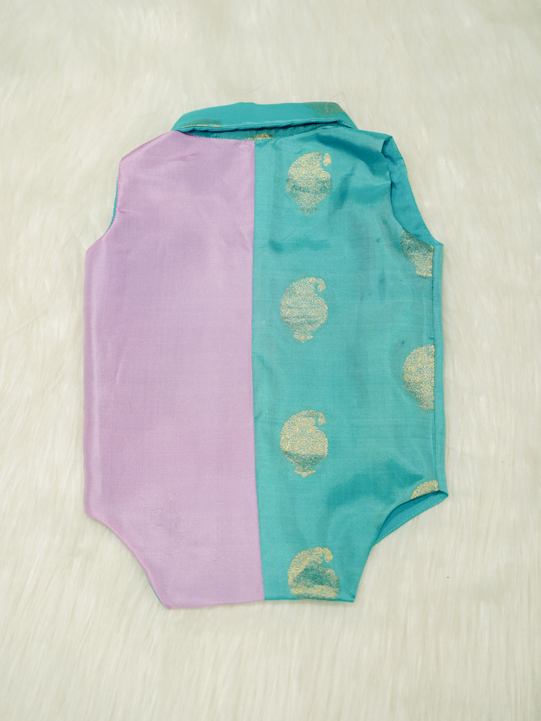 Turquoise Lavender Printed Baby Boy Romper