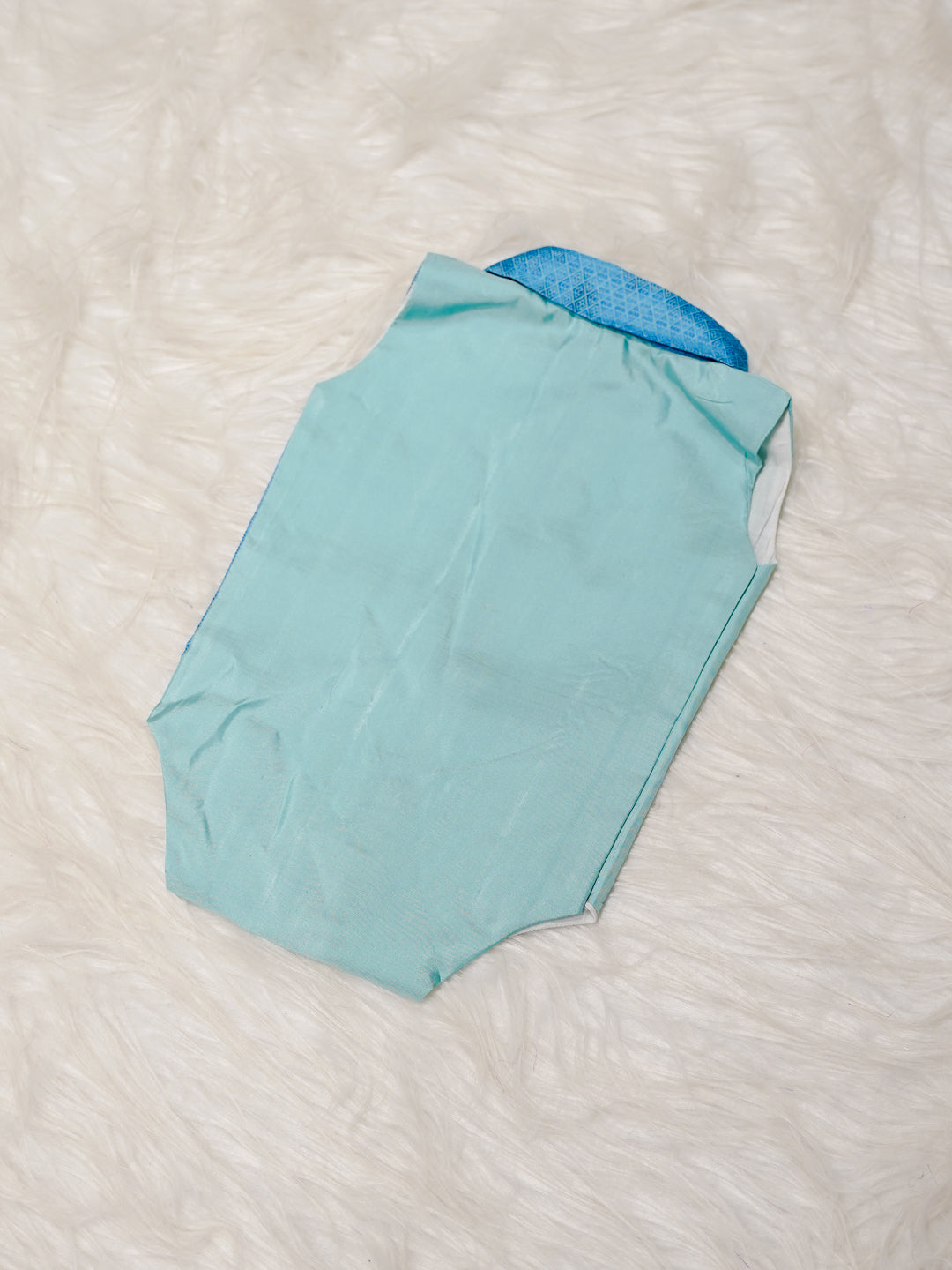 Aqua Blue Boy Romper with Dual Tone Design