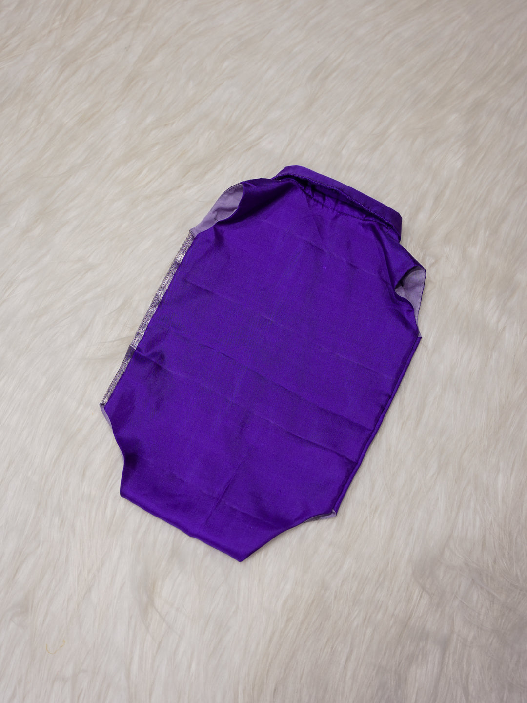 Royal Purple Newborn Silk Romper with Zari Panel