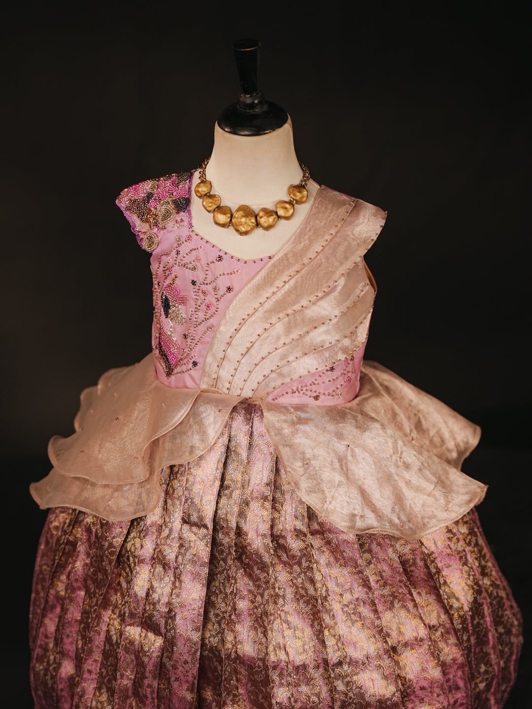 Lavender Royale – Draped Gown for Girls