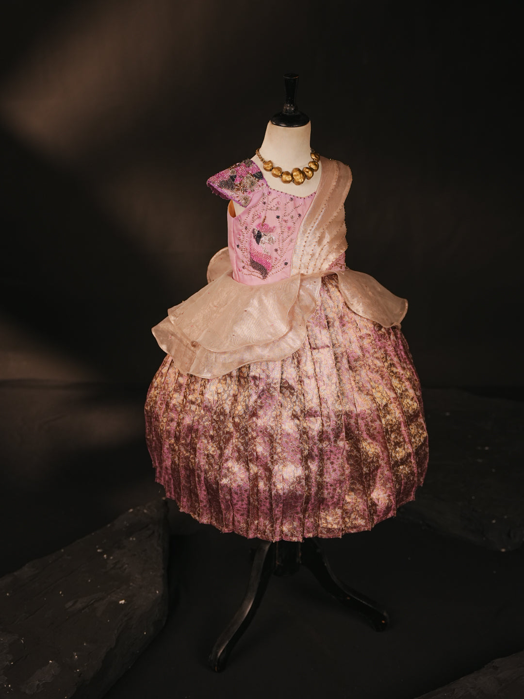 Lavender Royale – Draped Gown for Girls