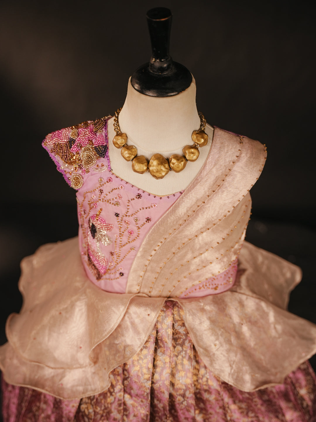 Lavender Royale – Draped Gown for Girls