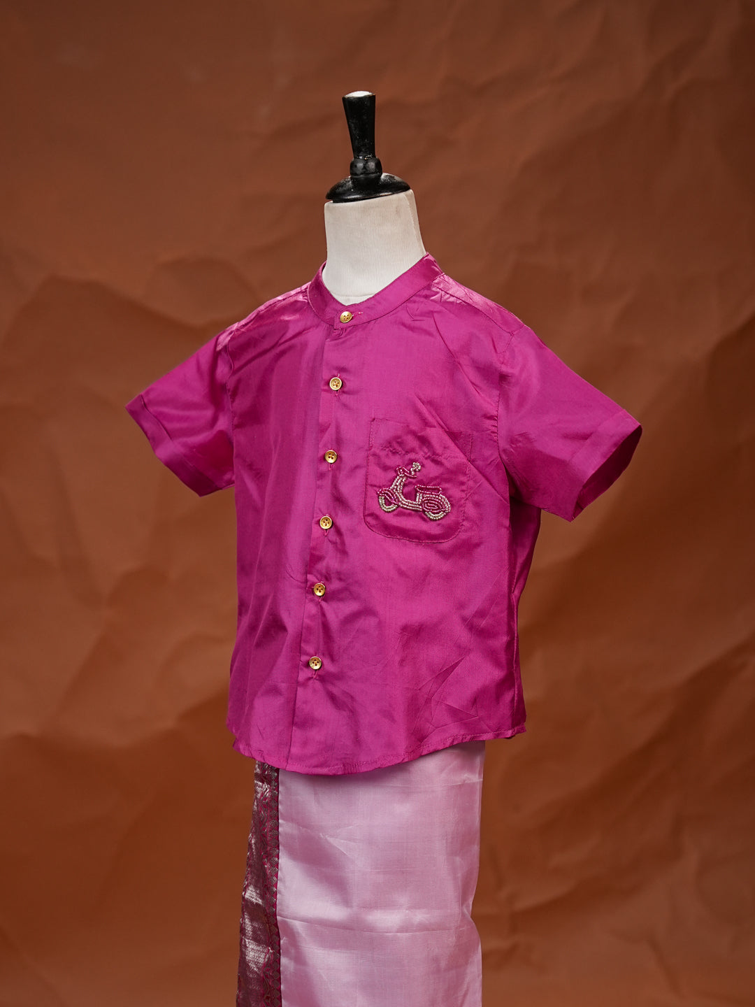 Pink Maharaja – Silk Shirt & Dhoti Set