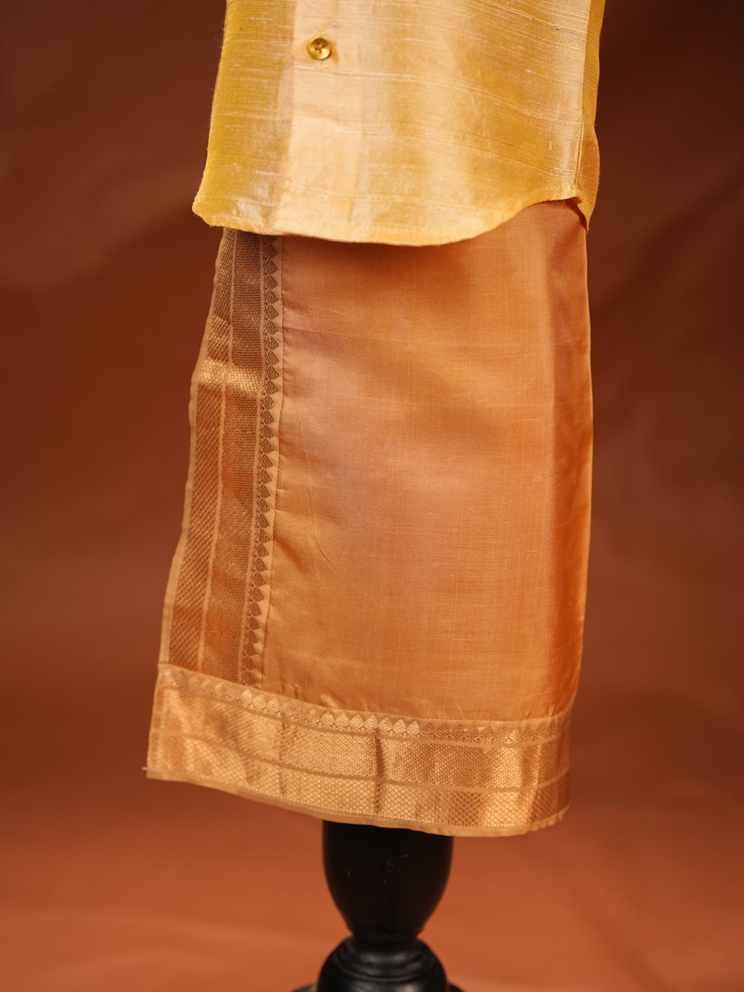 Golden Glow – Kids Silk Dhoti Shirt Set