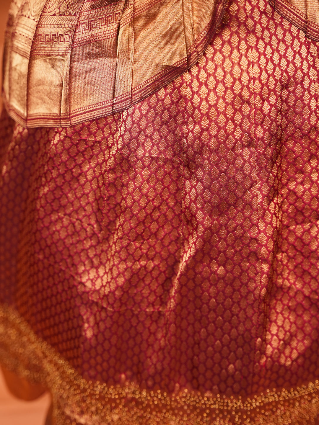 Regal Rose – Embroidered Silk Gown for Baby Girls