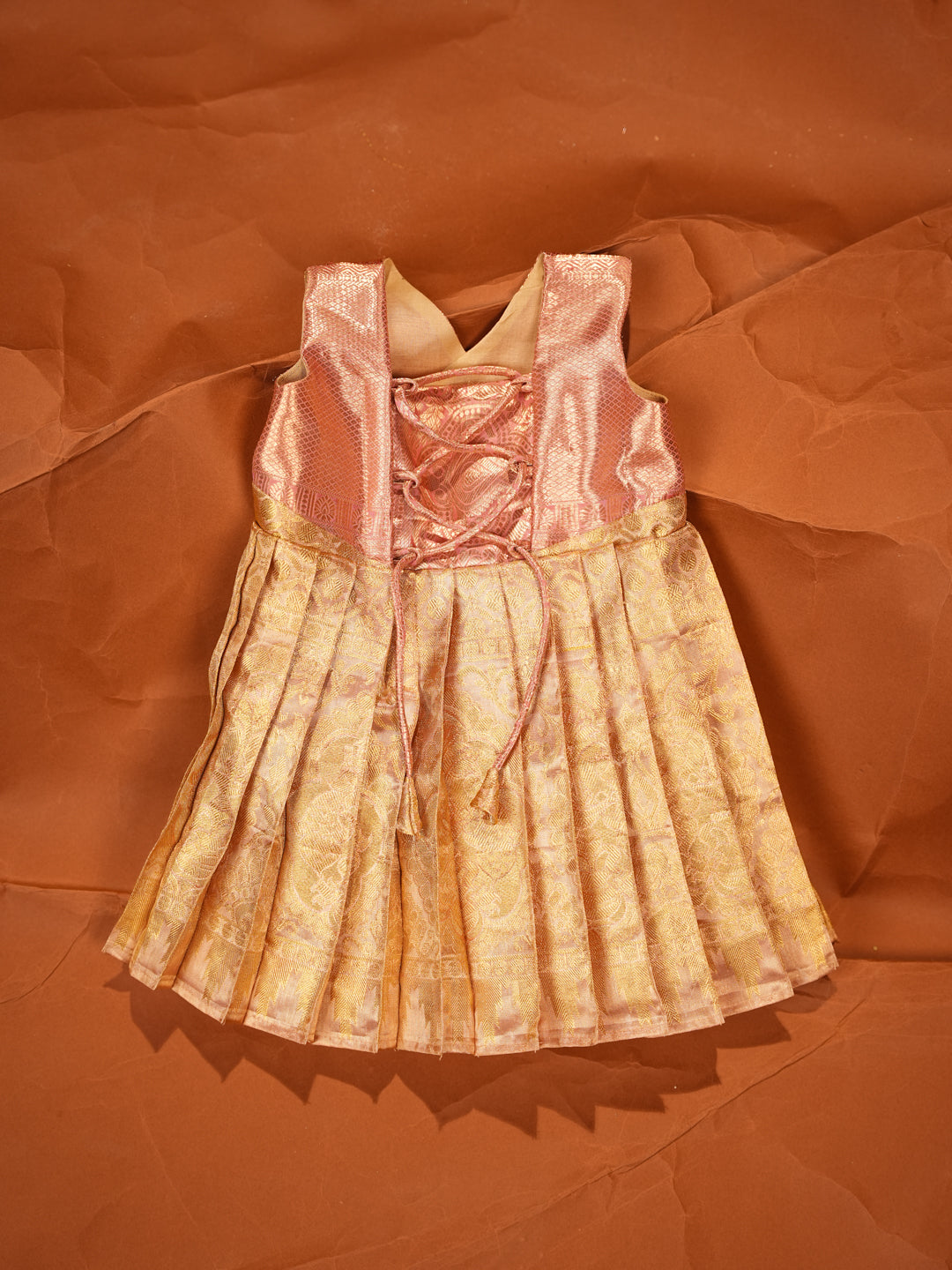 Peach Royale – Traditional Silk Gown (Newborn Edition)