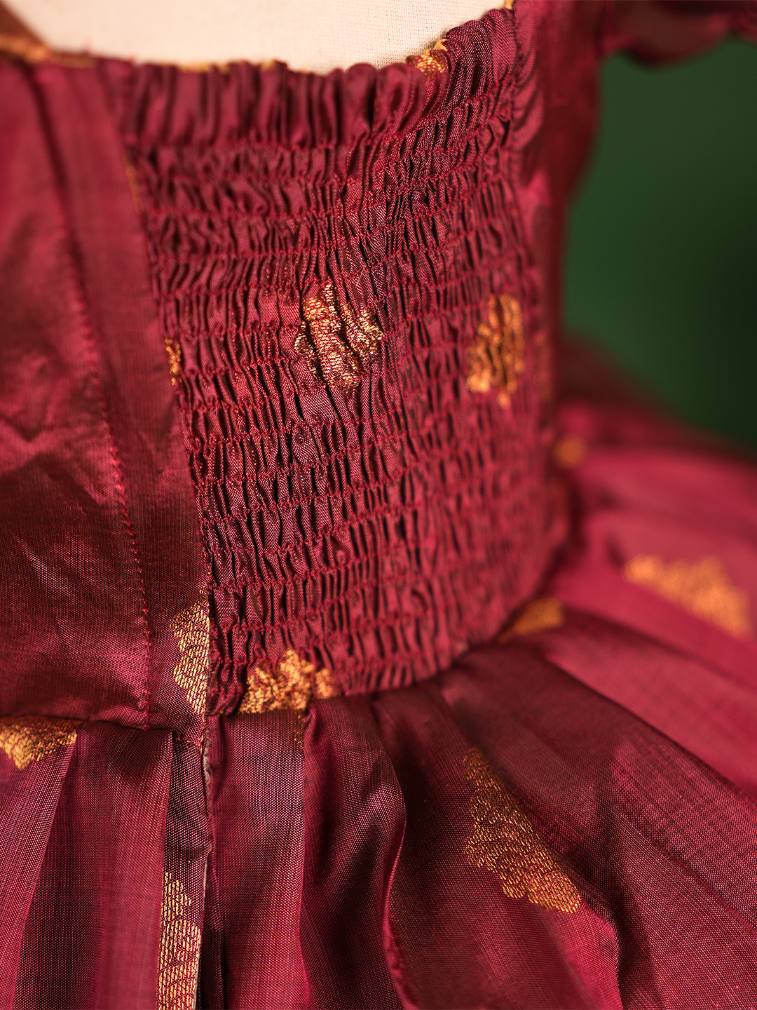 Maroon Silk Gown for Baby Girls – A Dreamy Outfit for Magical Moments
