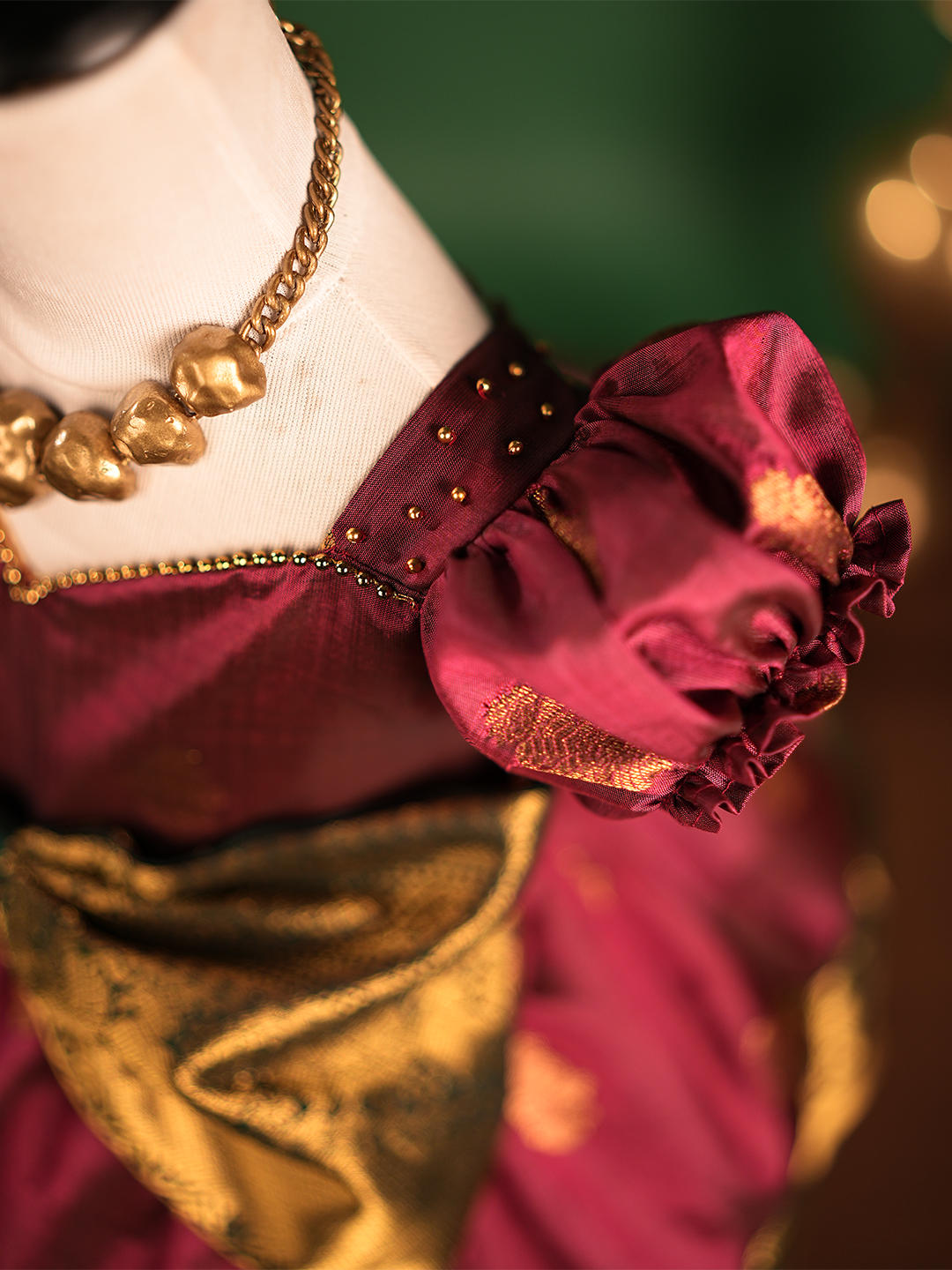 Maroon Silk Gown for Baby Girls – A Dreamy Outfit for Magical Moments