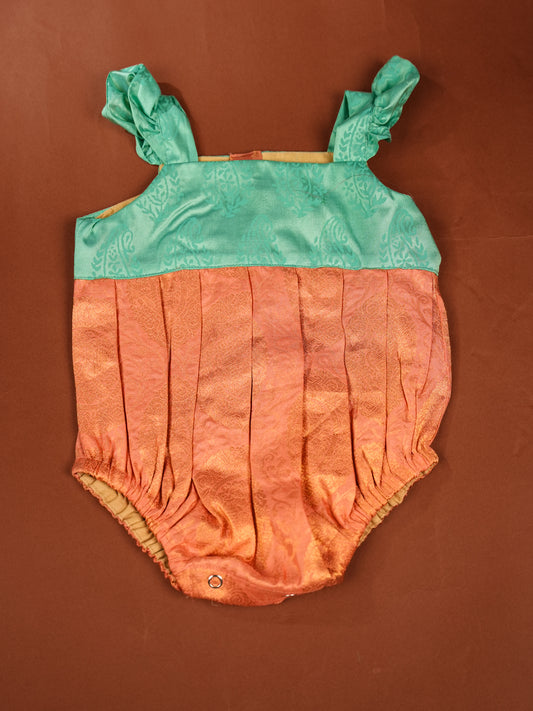 Copper Crest – Silk Romper for Baby Girls