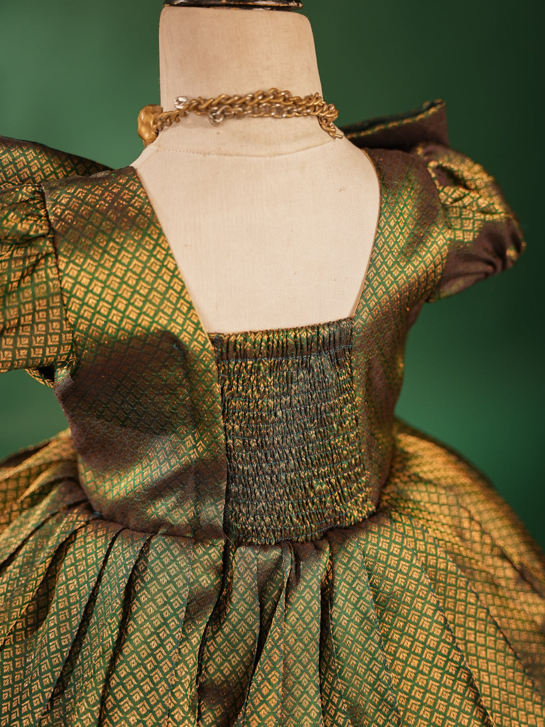 Emerald Grace Pattu Gown – A Timeless Classic for Baby Girls