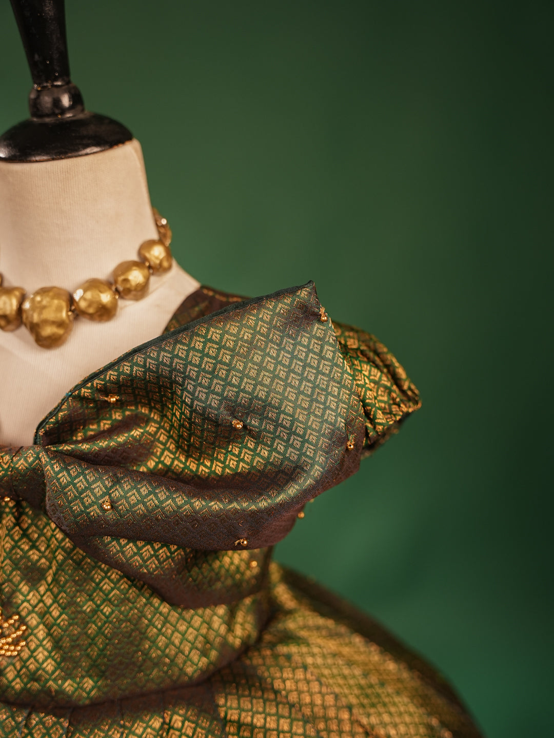 Emerald Grace Pattu Gown – A Timeless Classic for Baby Girls