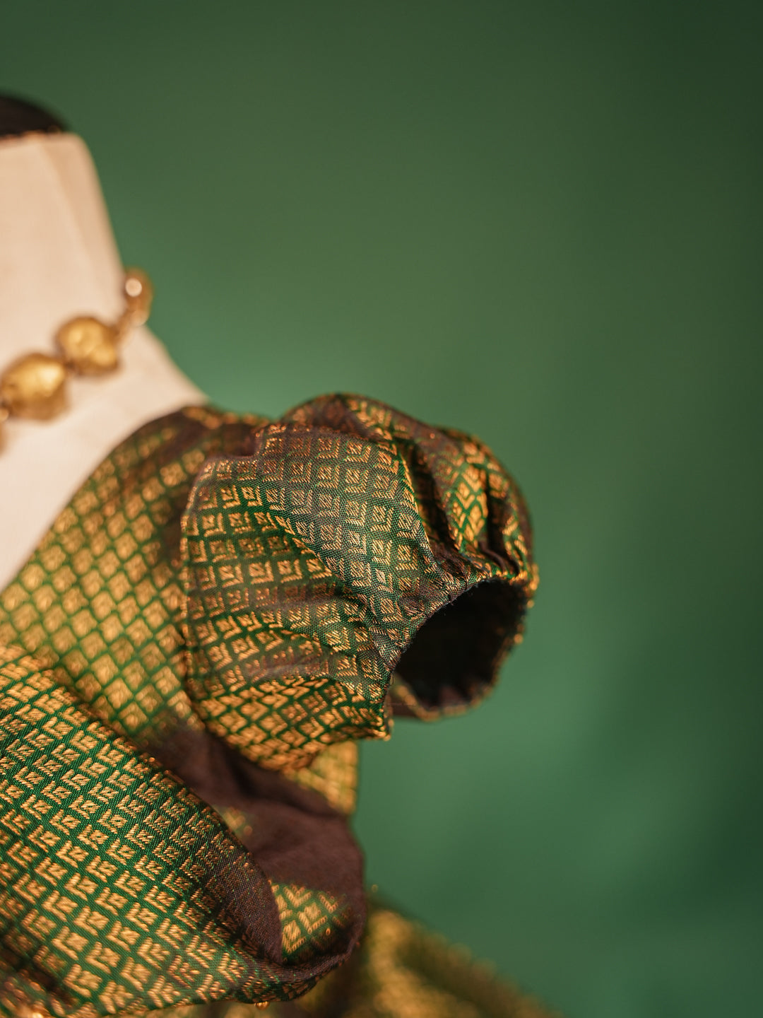 Emerald Grace Pattu Gown – A Timeless Classic for Baby Girls