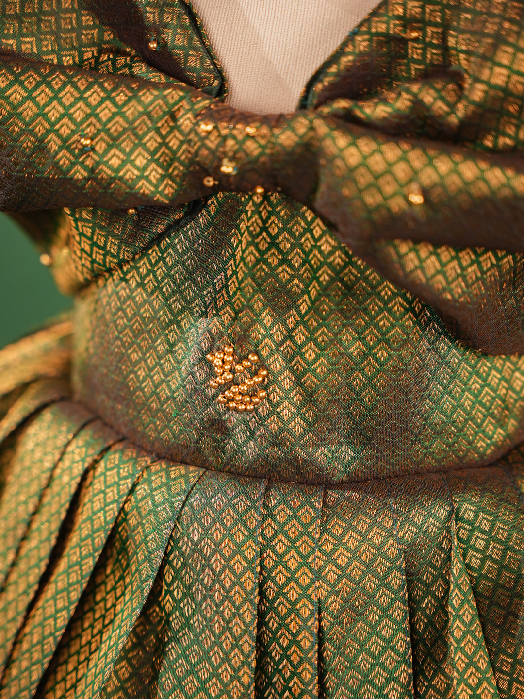 Emerald Grace Pattu Gown – A Timeless Classic for Baby Girls