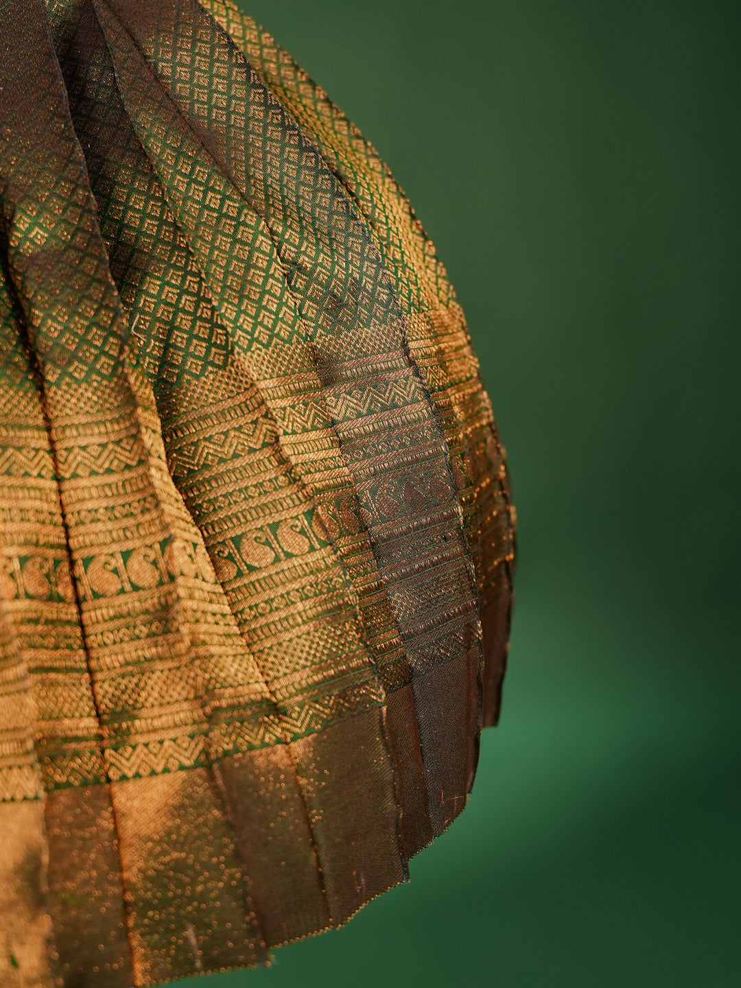 Emerald Grace Pattu Gown – A Timeless Classic for Baby Girls