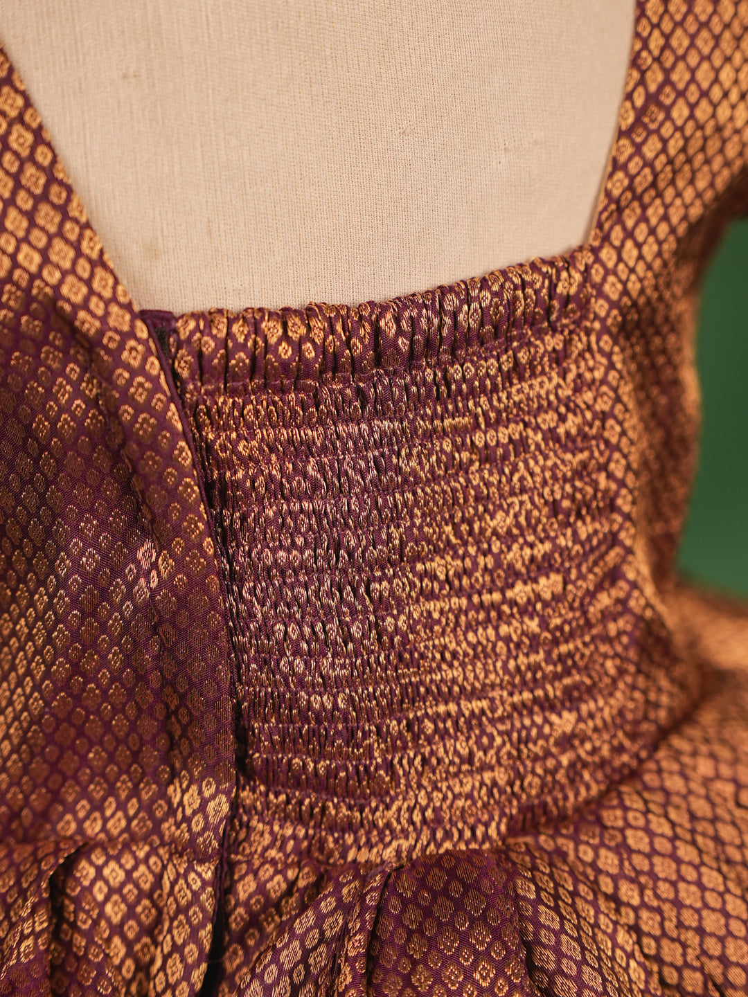 Royal Maroon Pattu Gown – Bold & Beautiful for Baby Girls