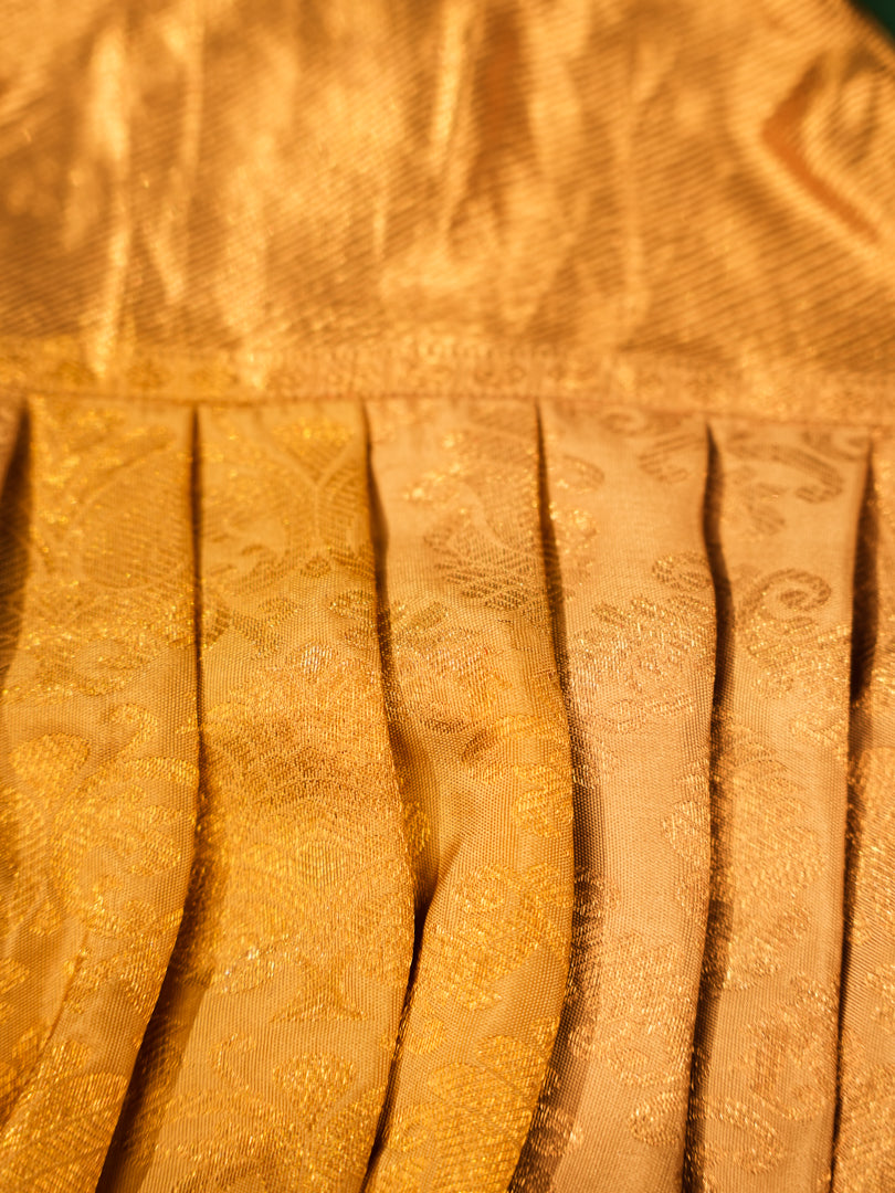 Golden Blossom – Mustard Silk Baby Romper