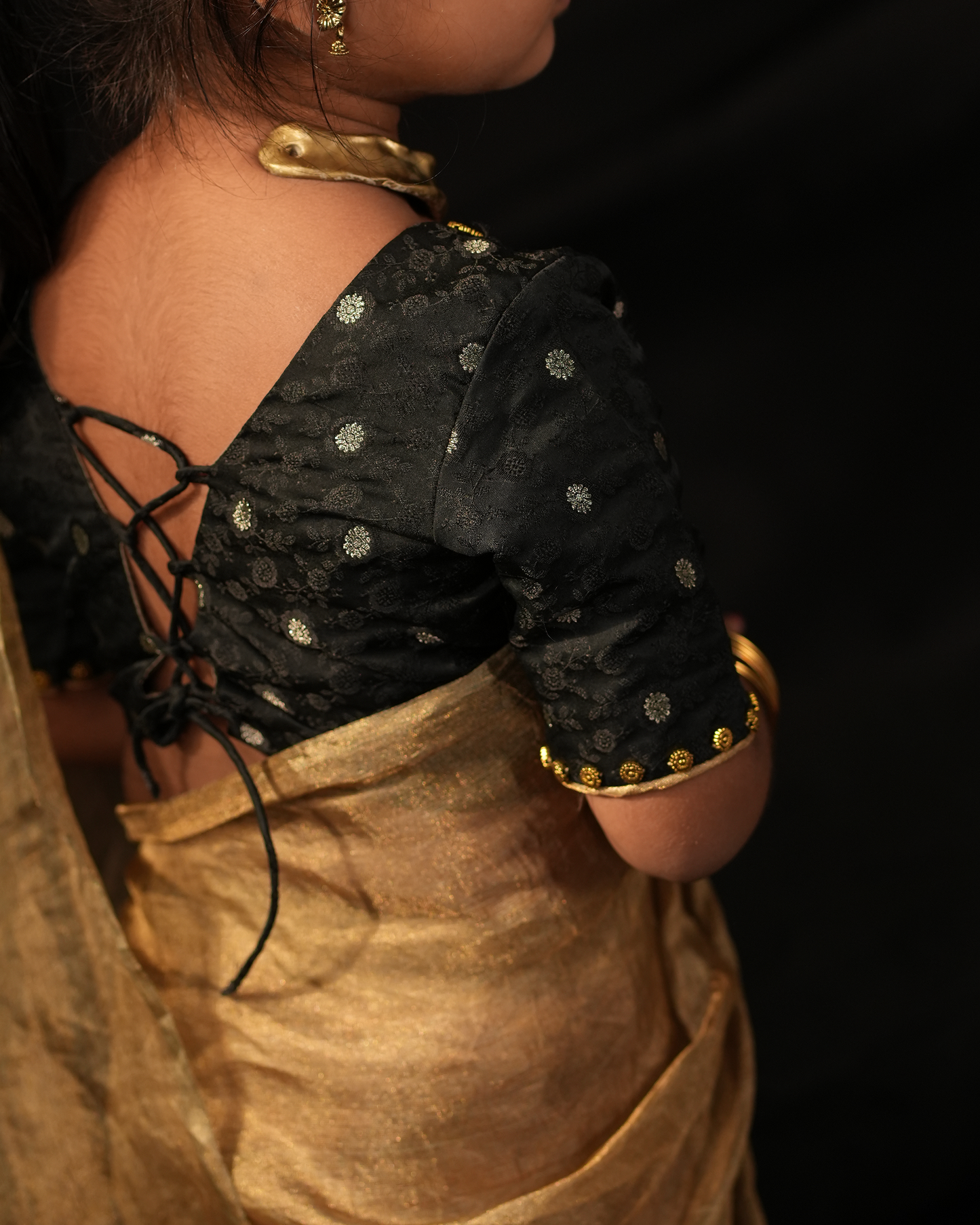 Golden Grace Saree for kids