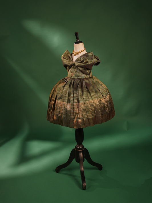 Emerald Grace Pattu Gown – A Timeless Classic for Baby Girls