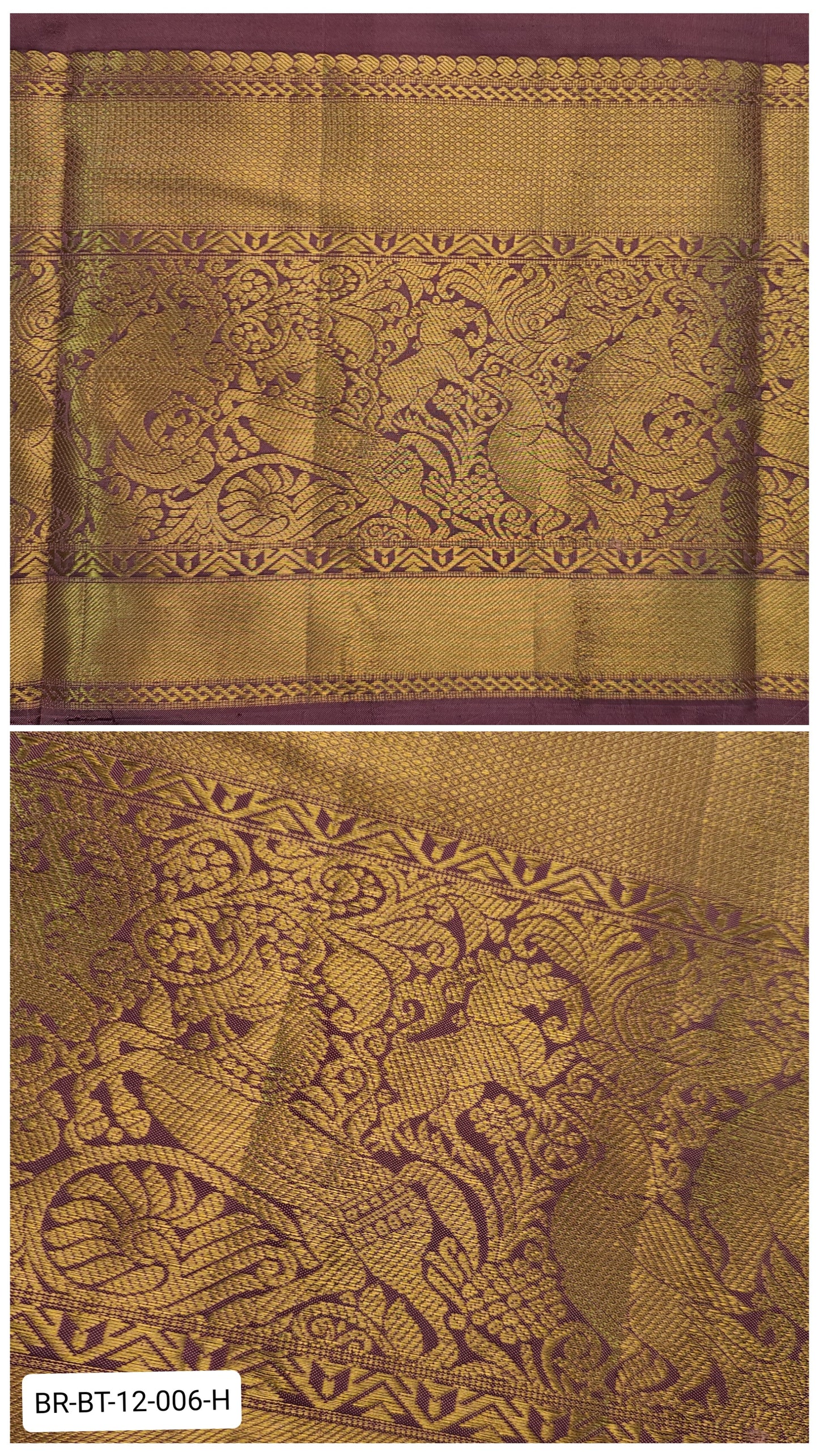 11 Inch Pure Kanchipuram Silk Zari Border – Maroon with Gold Zari Mythical Motif Weave