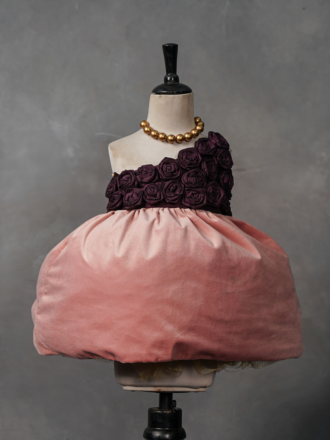 Purple Rosette Kanjivaram Silk Gown