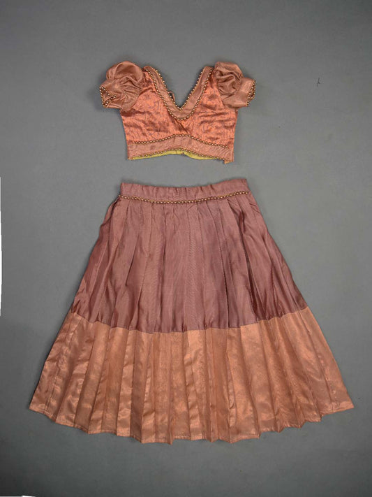 Copper Kanjivaram Lehenga Set