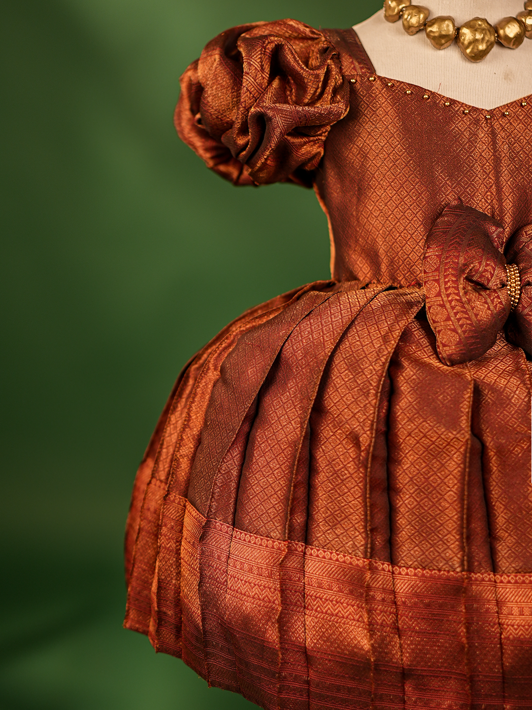 Royal Maroon Pure Kanchipuram Silk Gown – Jacquard Weave & Gold Zari Border