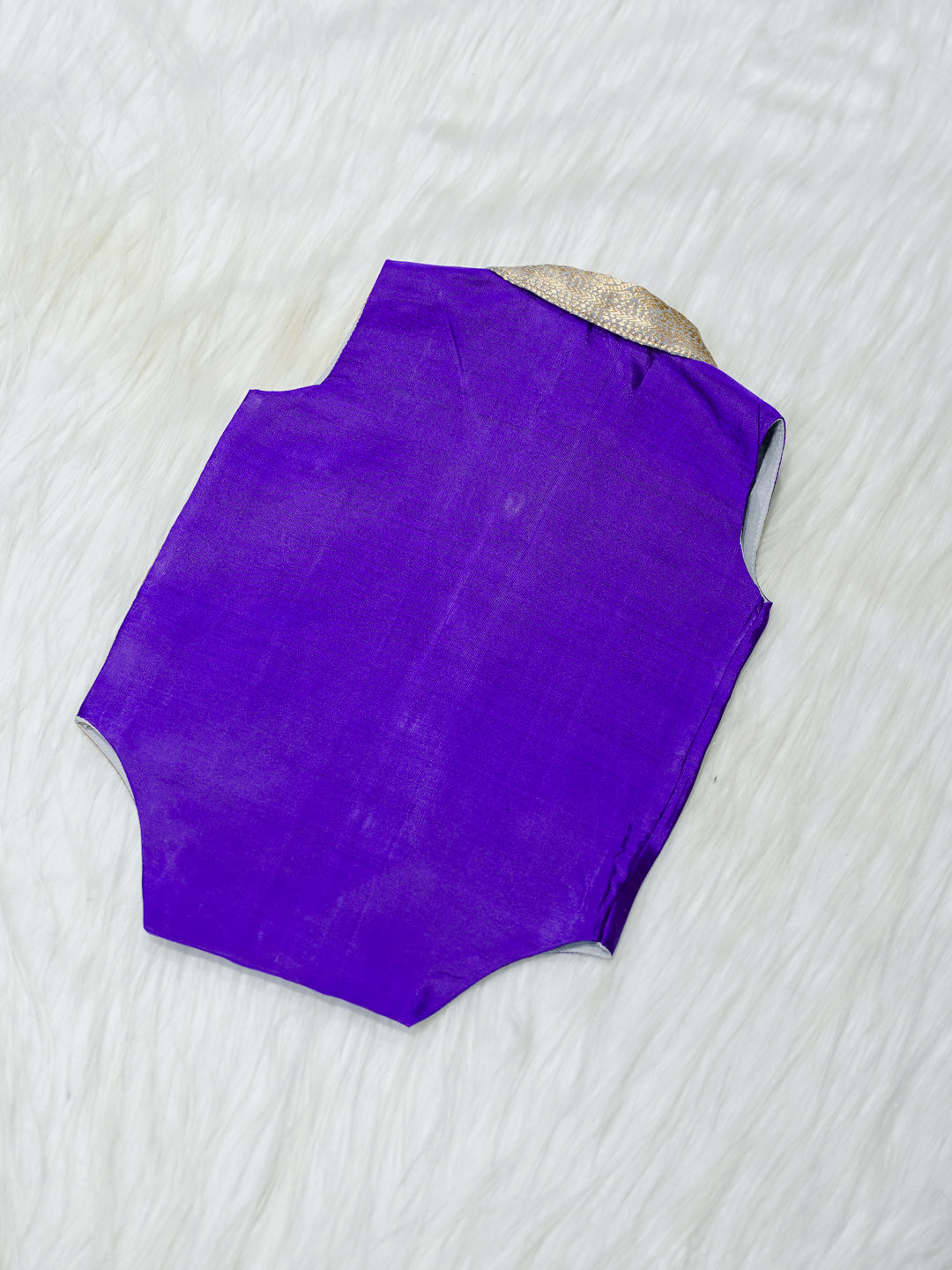 Royal Purple & Gold Brocade Newborn Boy Romper with Booties