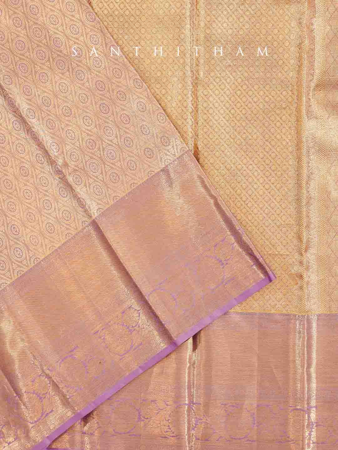 Sandalwood and Mauve Purple Soft Silk Saree