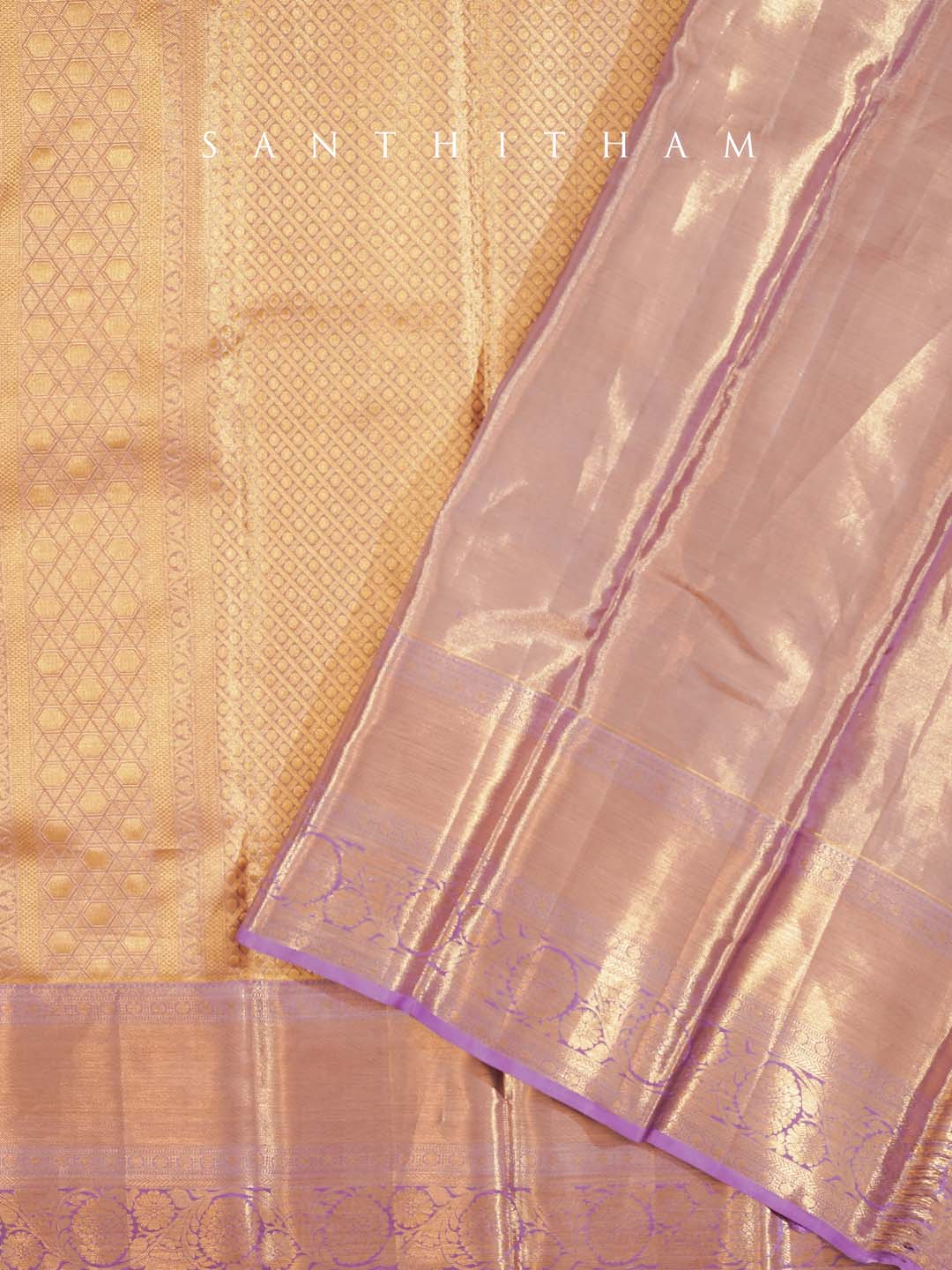 Sandalwood and Mauve Purple Soft Silk Saree