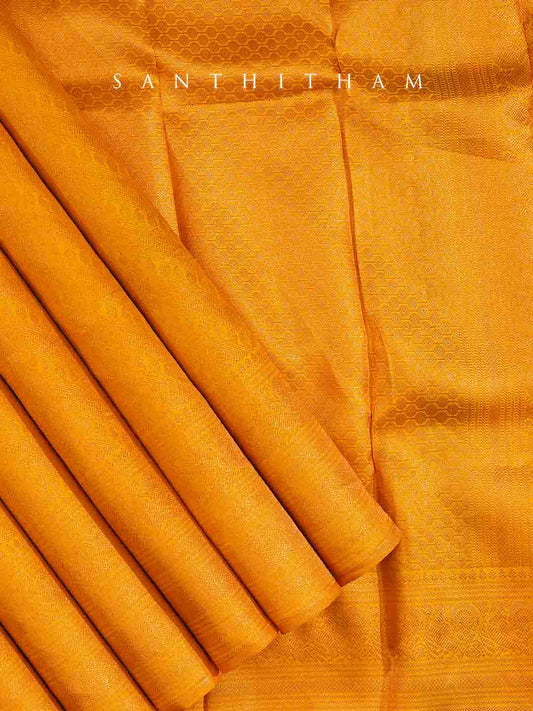 Mango Yellow Silk Saree