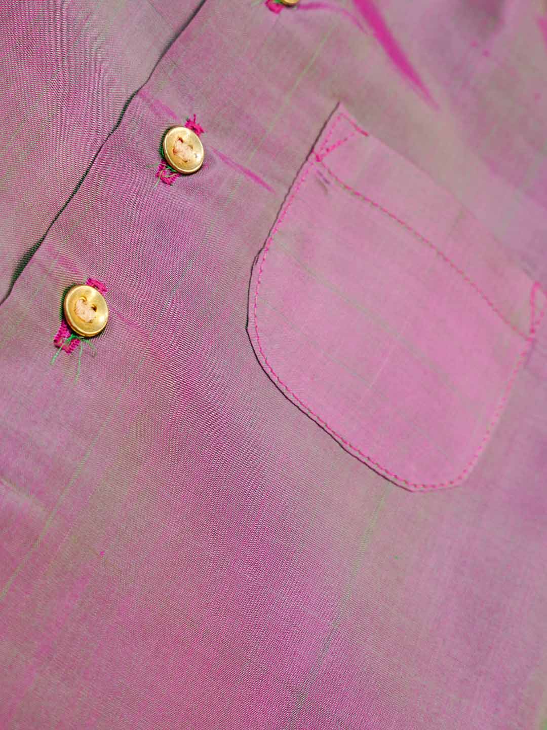 Purplish Pink Kanchipuram Silk Baby boy shirt